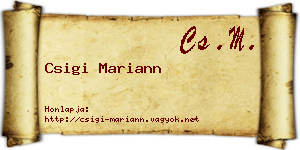 Csigi Mariann névjegykártya